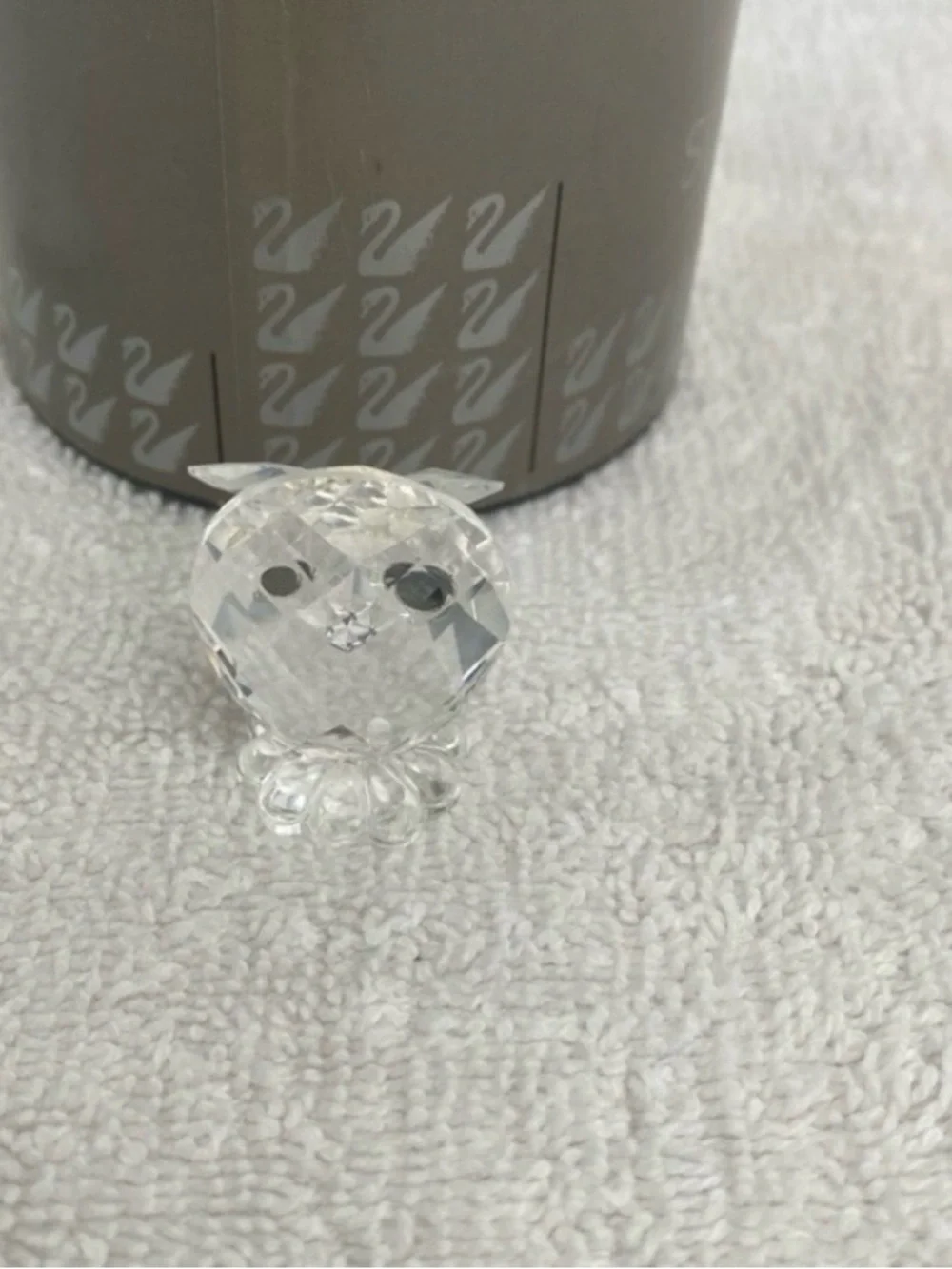 Authentic Retired Swarovski Owl Mini Feathered Crystal With Box #7654NR038000